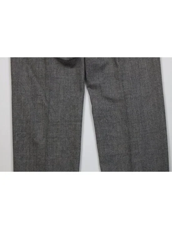Vintage 70s Christian Dior Mens 34x34 Heavy Wool Knit Wide Leg Chino Pants Plaid - Picture 14 of 15